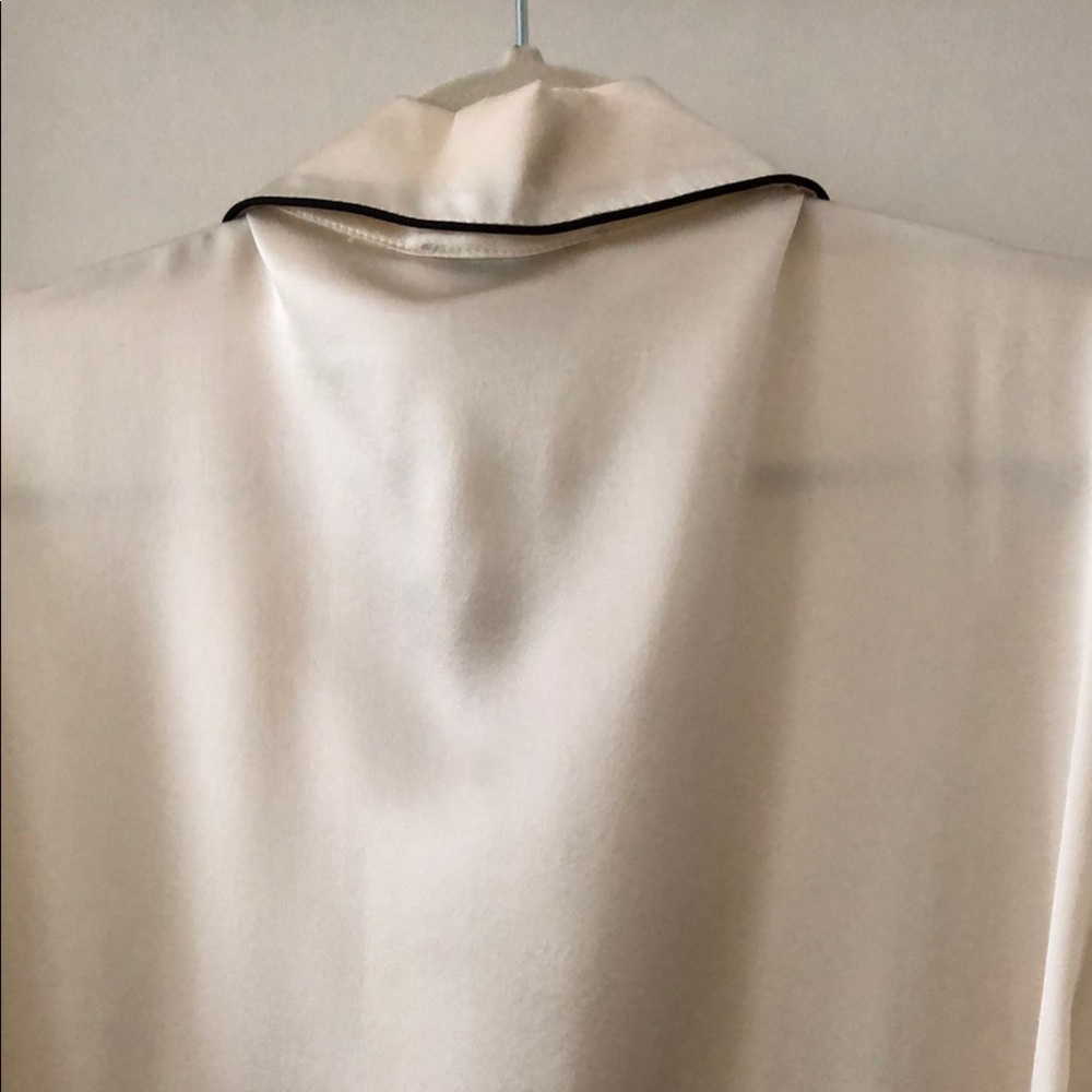 NWT Ginia Cream Silk Pajama Top - Picture 5 of 16